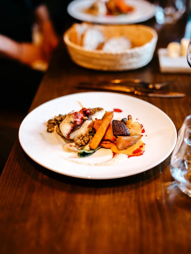 plat par le chef laurent brault au jardin des saveurs landerneau